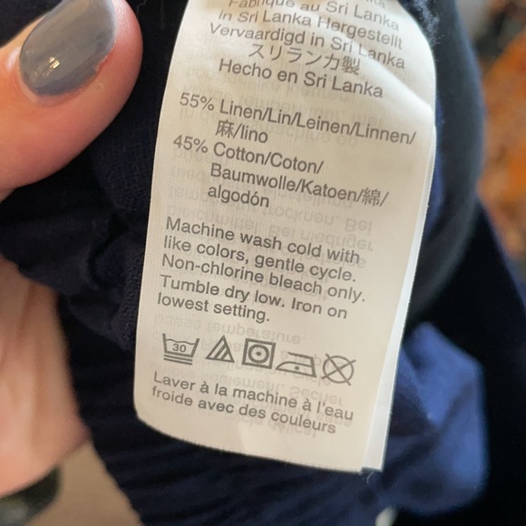 JCREW LINEN & COTTON BLEND BLUE TIE PANTS. SIZE SMALL. - Picture 4 of 4